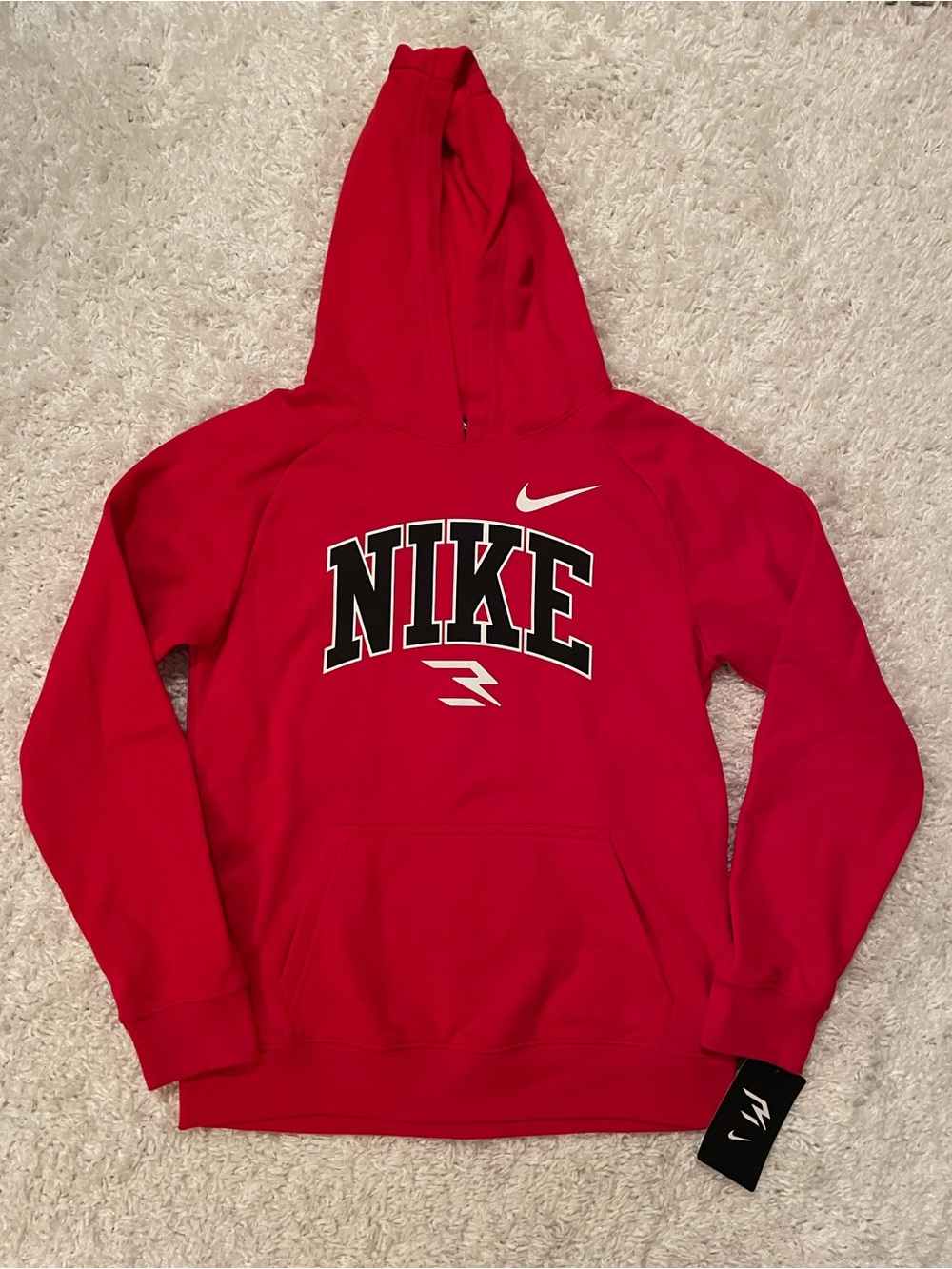 Boys Nike 3BRAND Long Sleeve Fleece Active Hoodie University Red size Large NWT